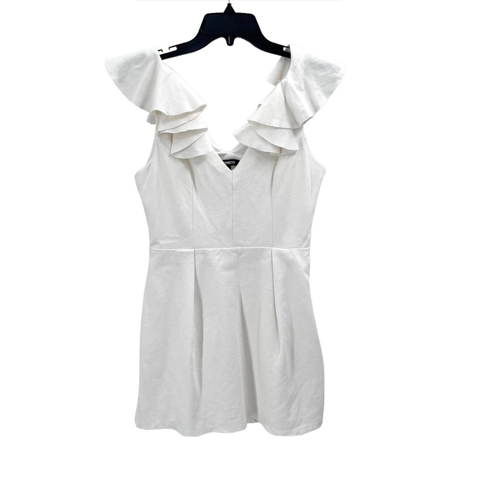 EXPRESS Ruffled Cut Out Back Mini Dress
